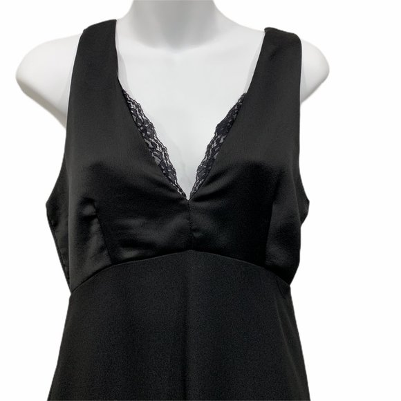 Aqua Black Mini Party Cocktail Dress Deep V-neck - Picture 5 of 7